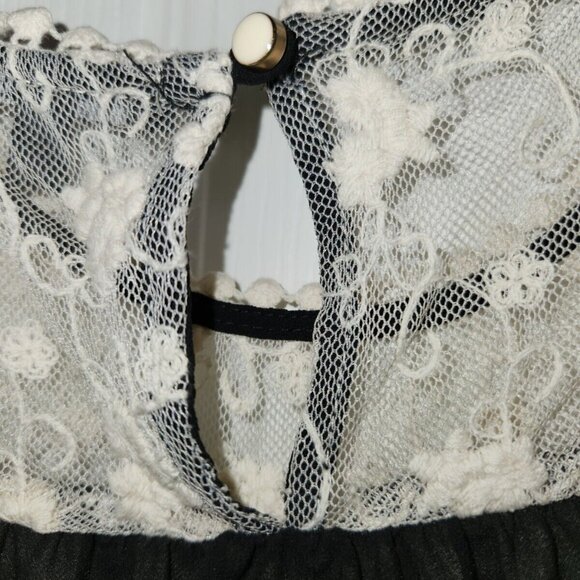 Monteau Sheer Black Ivory Sleeveless Floral Lace Tank Top Small - Picture 5 of 5